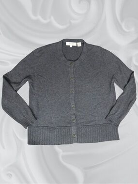 Inhabit Luxury Cashmere Cardigan Sweater Size Medium In Grey Heather Marled